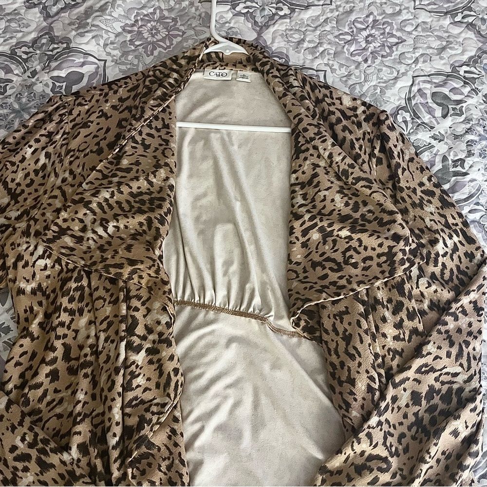 Cato Leopard Print Jacket -‎ Brown and Cream - Picture 3 of 5